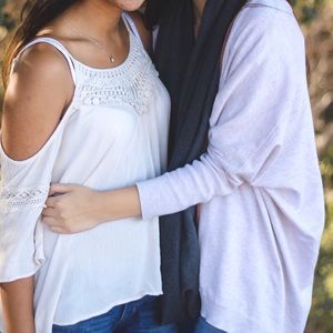 Cold Shoulder White Boho Top